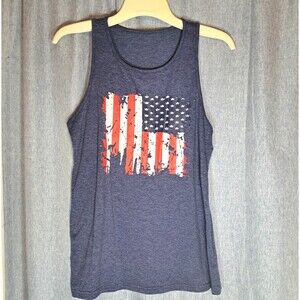American Flag Tank Top Women Medium Patriotic 4th of July Tank Top Stars Stripes